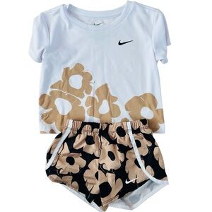 Nike Dri-Fit Floral Print Toddler Short Set
